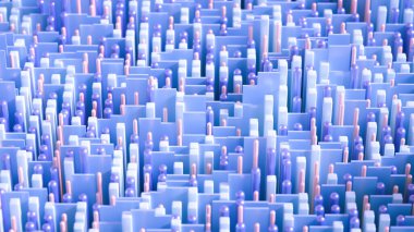 Tekno yüksek teknoloji geçmişi, geometri, küp, soyutlama. 3d illüstrasyon, 3d canlandırma.