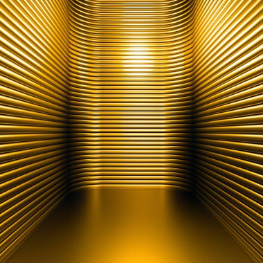 Lüks, zarif stüdyo kaidesi. 3d illüstrasyon, 3d canlandırma.