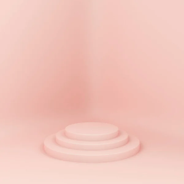 Sfondo Chiaro Bianco Rosa Studio Piedistallo Illustrazione Rendering — Foto Stock