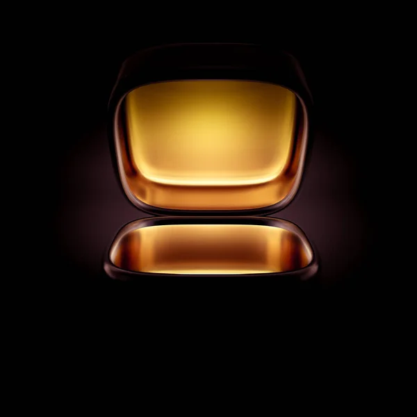 Прекрасна Святкова Обгортка Всередині Золотого Чорному Тлі Ілюстрація Візуалізація — стокове фото