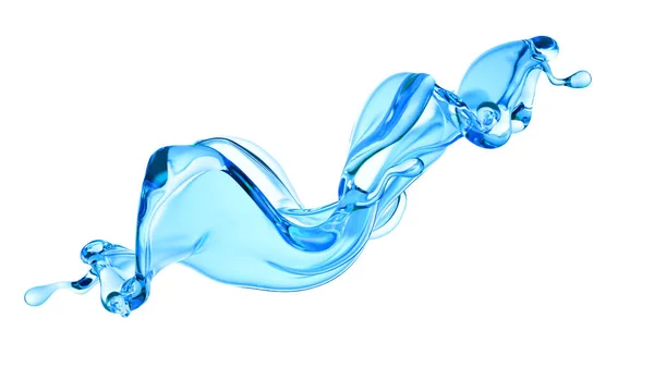 Splash Clear Blue Liquid Water Illustration Rendering — Stock Photo, Image