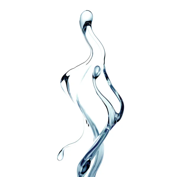 Splash Clear Blue Liquid Water Illustration Rendering — Stock Photo, Image