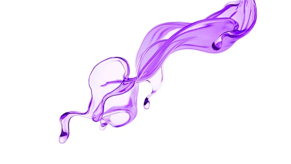 Splash Lichid Violet Gros Ilustrație Redare — Fotografie, imagine de stoc