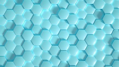 Geometri altıgen arkaplanı. 3d illüstrasyon, 3d canlandırma.