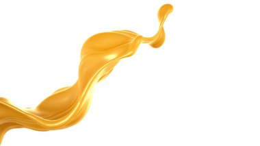Karamel sıçraması. 3d illüstrasyon, 3d canlandırma.