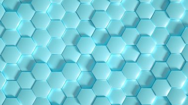 Geometri altıgen arkaplanı. 3d illüstrasyon, 3d canlandırma.