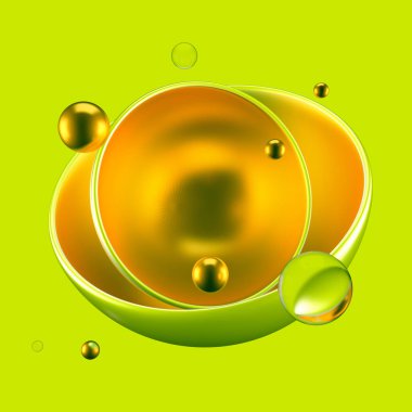 Elementlerle soyut arkaplan. 3d illüstrasyon, 3d canlandırma.