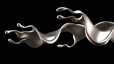 Zarif, lüks altın sıvısı. 3d illüstrasyon, 3d canlandırma.