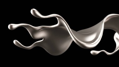 Zarif, lüks altın sıvısı. 3d illüstrasyon, 3d canlandırma.