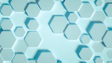 Geometri altıgen arkaplanı. 3d illüstrasyon, 3d canlandırma.