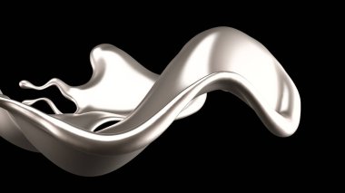 Zarif, lüks altın sıvısı. 3d illüstrasyon, 3d canlandırma.