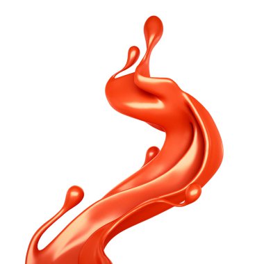Bir damla kırmızı sıvı. 3d illüstrasyon, 3d canlandırma.