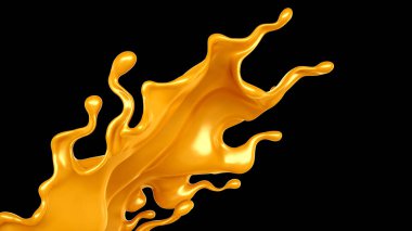 Karamel sıçraması. 3d illüstrasyon, 3d canlandırma.
