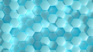 Geometri altıgen arkaplanı. 3d illüstrasyon, 3d canlandırma.