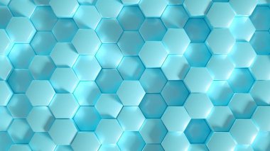 Geometri altıgen arkaplanı. 3d illüstrasyon, 3d canlandırma.