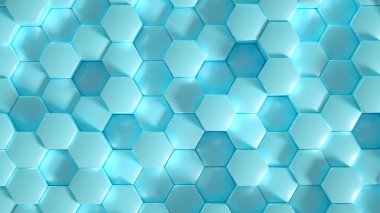 Geometri altıgen arkaplanı. 3d illüstrasyon, 3d canlandırma.