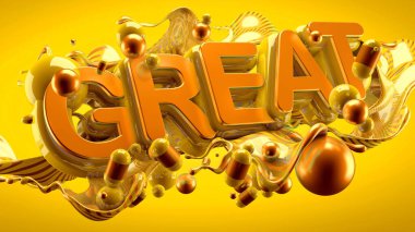 Büyük bir indirimin reklam afişi ve büyük indirimler. Soyut modern arka plan. 3d illüstrasyon