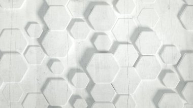 Geometri altıgen arkaplanı. 3d illüstrasyon, 3d canlandırma.