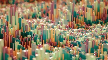 Tekno yüksek teknoloji geçmişi, geometri, küp, soyutlama. 3d illüstrasyon, 3d canlandırma.