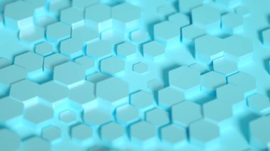 Geometri altıgen arkaplanı. 3d illüstrasyon, 3d canlandırma.