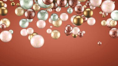 Elementlerle soyut arkaplan. 3d illüstrasyon, 3d canlandırma.