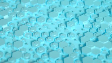 Geometri altıgen arkaplanı. 3d illüstrasyon, 3d canlandırma.