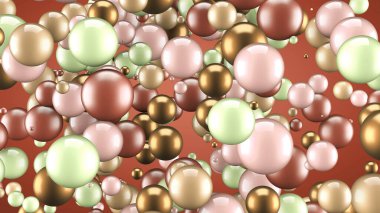 Elementlerle soyut arkaplan. 3d illüstrasyon, 3d canlandırma.