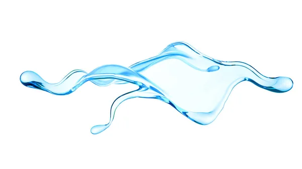 Splash Clear Blue Liquid Water Illustration Rendering — Stock Photo, Image