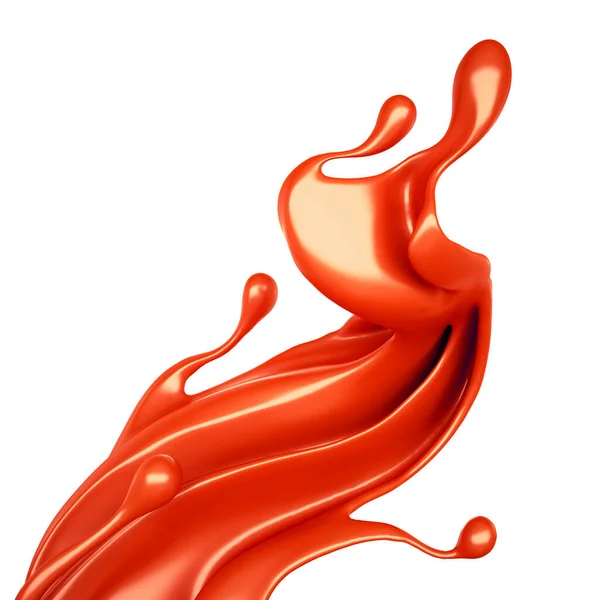 Всплеск Красной Жидкости Иллюстрация Рендеринг — стоковое фото