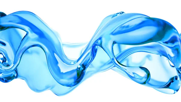 Salpicadura Líquido Azul Claro Agua Ilustración Representación —  Fotos de Stock