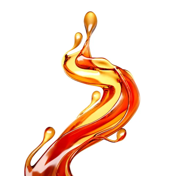 Orange Juice Splash Illustration Rendering — Stock Photo, Image