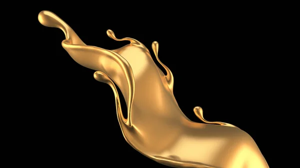 Elegante Luxe Splash Van Goud Vloeistof Illustratie Weergave — Stockfoto