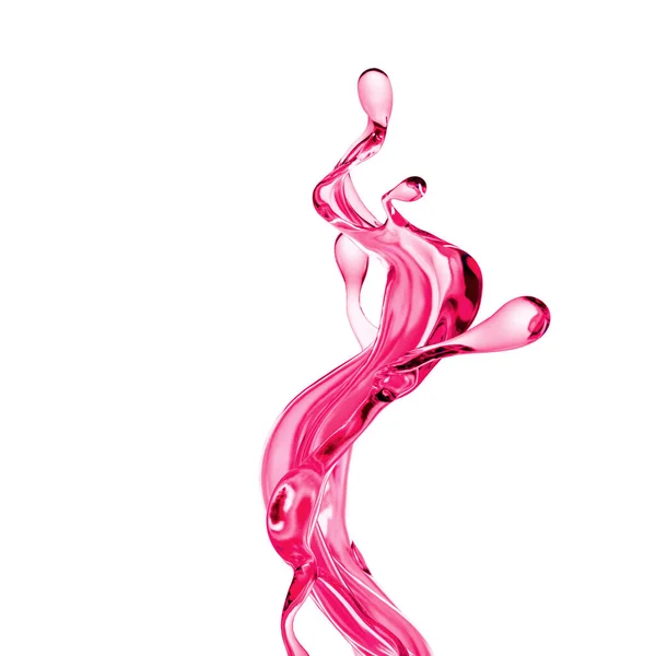 Una Spruzzata Liquido Rosa Denso Illustrazione Rendering — Foto Stock