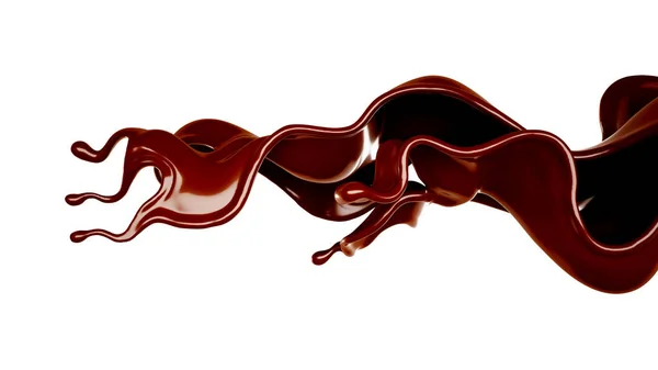 Splash Chocolate Illustration Rendering — Stock Photo, Image