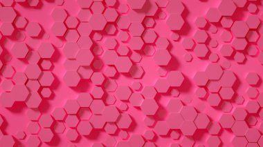 Geometri altıgen arkaplanı. 3d illüstrasyon, 3d canlandırma.