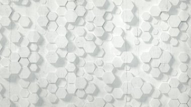 Geometri altıgen arkaplanı. 3d illüstrasyon, 3d canlandırma.