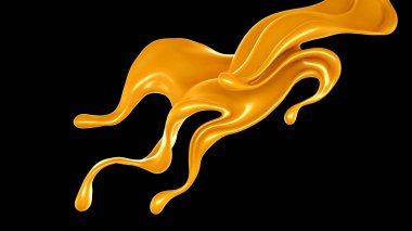 Karamel sıçraması. 3d illüstrasyon, 3d canlandırma.