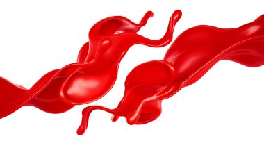 Beyaz arkaplandaki kırmızı sıvı izole edilmiş.