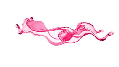 Bir tutam pembe sıvı. 3d illüstrasyon, 3d canlandırma.