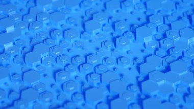 Geometri altıgen arkaplanı. 3d illüstrasyon, 3d canlandırma.