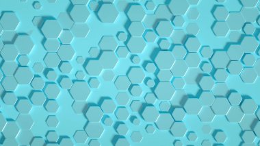 Geometri altıgen arkaplanı. 3d illüstrasyon, 3d canlandırma.