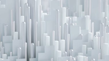 Tekno yüksek teknoloji geçmişi, geometri, küp, soyutlama. 3d illüstrasyon, 3d canlandırma.