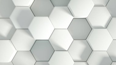 Geometri altıgen arkaplanı. 3d illüstrasyon, 3d canlandırma.