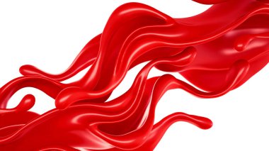 Beyaz arkaplandaki kırmızı sıvı izole edilmiş.