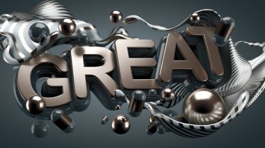 Büyük bir indirimin reklam afişi ve büyük indirimler. Soyut modern arka plan. 3d illüstrasyon