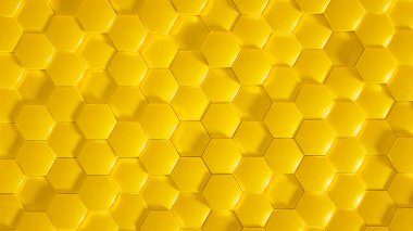 Geometri altıgen arkaplanı. 3d illüstrasyon, 3d canlandırma.