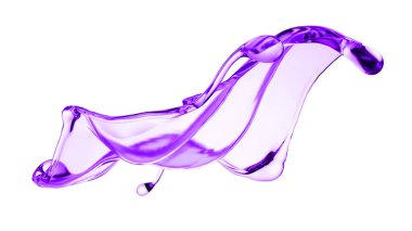 Bir tutam kalın mor sıvı. 3d illüstrasyon, 3d canlandırma.