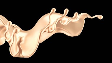 Zarif, lüks altın sıvısı. 3d illüstrasyon, 3d canlandırma.