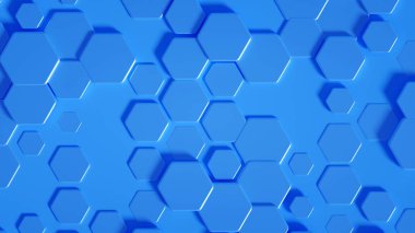 Geometri altıgen arkaplanı. 3d illüstrasyon, 3d canlandırma.