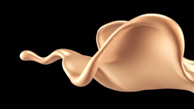 Zarif, lüks altın sıvısı. 3d illüstrasyon, 3d canlandırma.